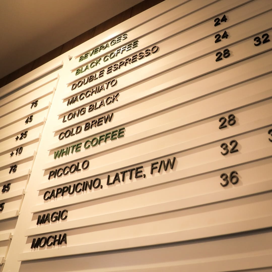 sign acrylic menu