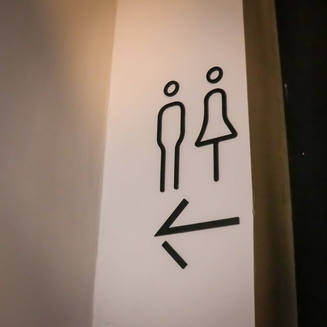 sign acrylic toilet